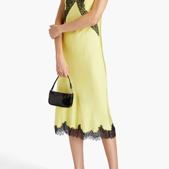 NWT Rag & Bone Yellow Logan Lace Midi Slip Dress Size 6 - Picture 3 of 11